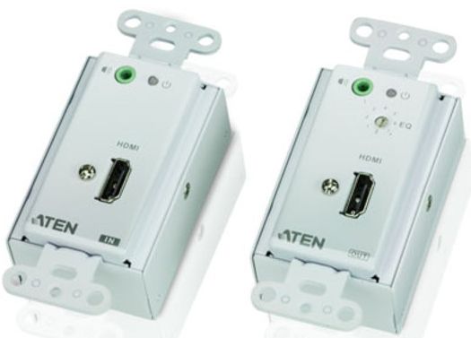 Удлинитель Aten VE806-AT-G HDMI+AUDIO, 60 м, 2xUTP Cat5e, HDMI+2xRJ45+MINIJACK, F, без шнуров, 1xБП 220> 9V, макс.разр.1920x1200 60Hz, HDTV 480p/720p/