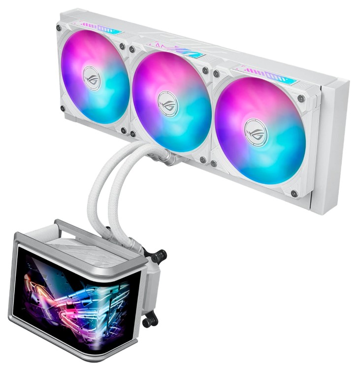 

Система охлаждения жидкостная ASUS ROG RYUO IV SLC 360 ARGB WHT LGA115x/1200/1700/1851/AM4/AM5 (3*120mm, 800-2650rpm, 71.44CFM, 39.6dBa), ROG RYUO IV SLC 360 ARGB WHT