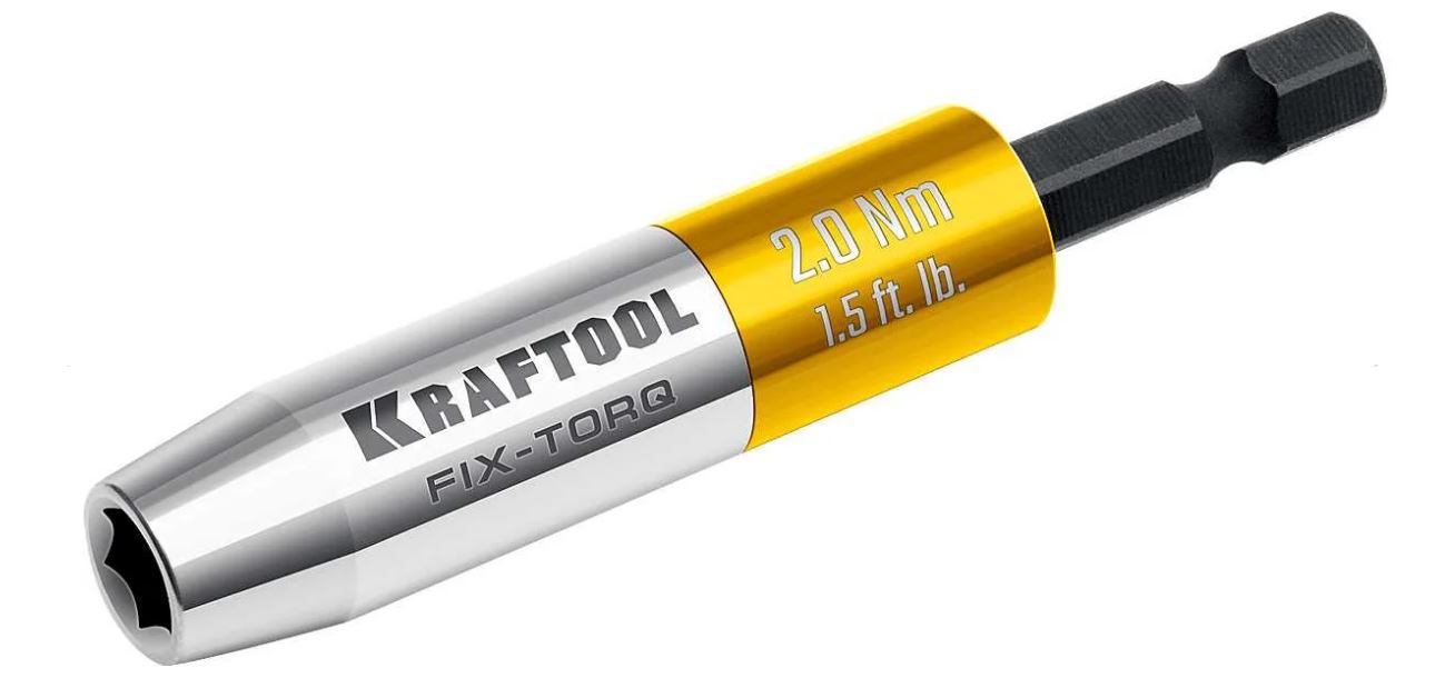 

Адаптер Kraftool FIX-TORQ 64035-2.0 Kraftool динамометрический для бит 2.0 Нм, FIX-TORQ