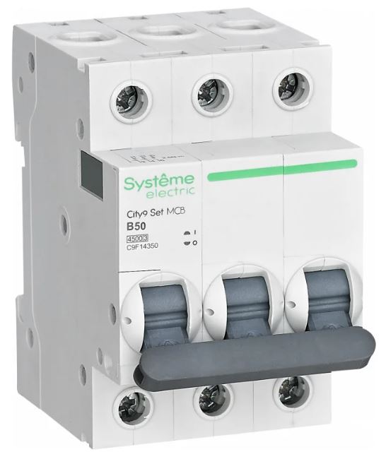 

Автоматический выключатель Systeme Electric C9F14350 City9 Set B 50А 3P 4.5kA 400В, C9F14350