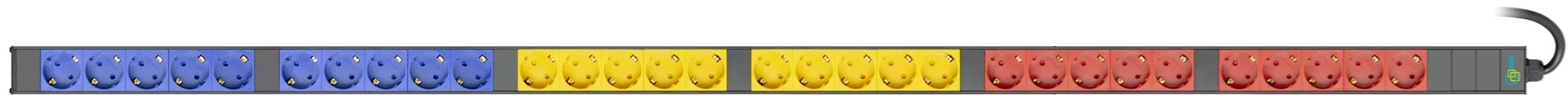 

Блок розеток SNR SNR-PDU-30S-16L3 30 гнезд Schuko, шнур питания 3 м 5x2,5мм2 с вилкой IEC 60309 16A 3P+N+E 1544x50x44.4мм, SNR-PDU-30S-16L3