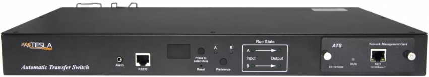 

Переключатель нагрузки Teslapower TP-ATS-06A02B-1U стоечный, 2 разъёма IEC 60320 C20 16 A, номинальное напряжение 220 В, время переключения: не более, TP-ATS-06A02B-1U