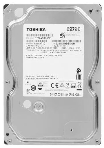 Изображение товара Жесткий диск Toshiba DT02ABA200V 2 ТБ SATA III 5400 об/мин