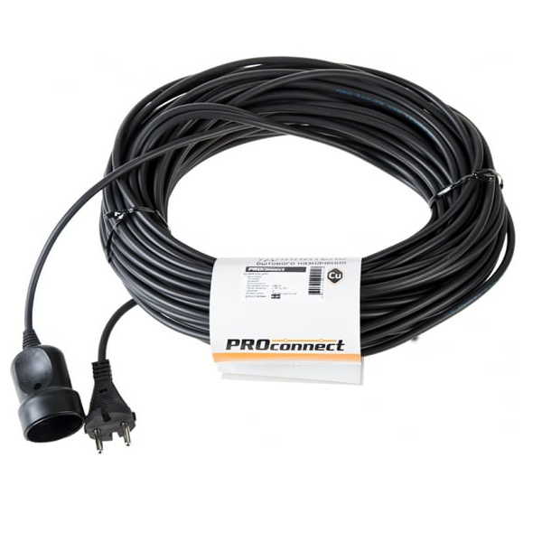 

Удлинитель PROconnect 11-7116 ПВС 2х0.75, 30 м, б/з, 6 А, 1300 Вт, IP20, черный (Сделано в России), 11-7116