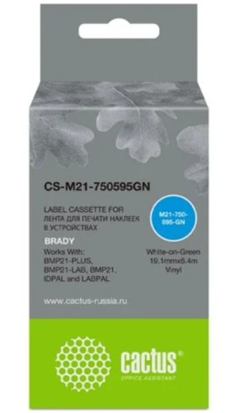 Изображение товара Картридж ленточный Cactus M21-500595BL для Brady BMP21-PLUS и BMP21-LAB