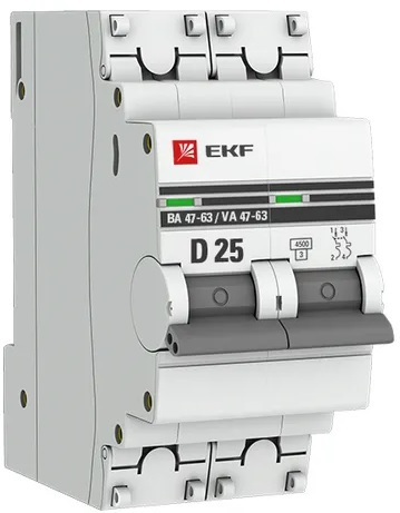 Изображение товара Автоматический выключатель EKF mcb4763-2-25D-pro