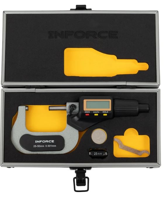 

Микрометр Inforce 06-11-45 цифровой 25-50мм/1-2"*0.001мм/0.00005", 06-11-45