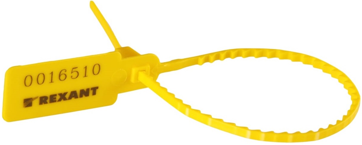 

Пломба Rexant 07-6122 пластиковая номерная 255мм желтая, 07-6122