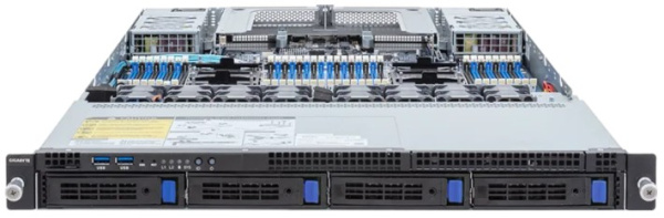 Изображение товара GIGABYTE R183-S90-ABV2 - серверная платформа в стойке 1U с горячей заменой накопителей