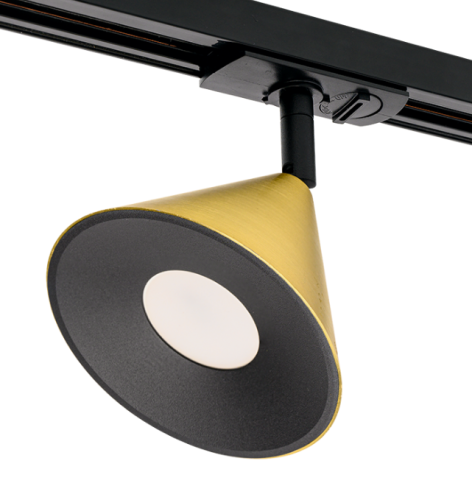 Изображение товара Светильник трековый WOLTA WTL-GU10/08G BELLO черный с золотыми акцентами