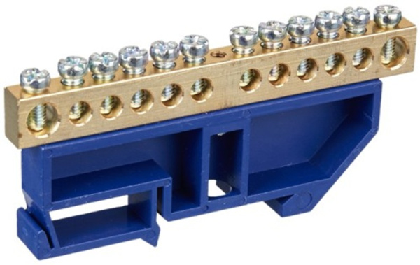 Изображение товара Шина IEK YNN10-812-12D-K07 для электросистем 8х12 мм нулевая с изолятором