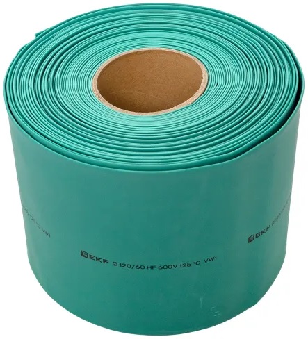 

Термоусаживаемая трубка EKF tut-120-j ТУТ нг 120/60 зелёная рулон, tut-120-j