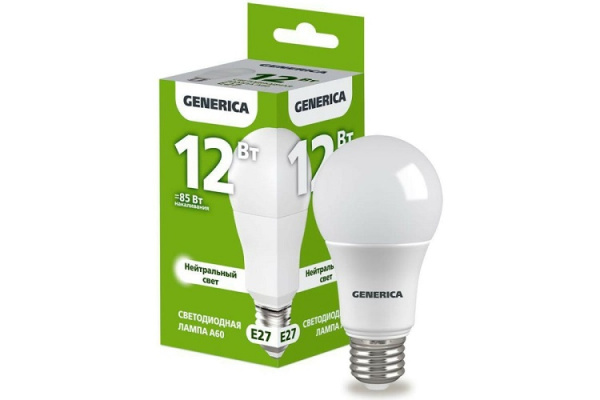 фото Лампа светодиодная GENERICA LL-A60-12-230-40-E27-G в Екатеринбурге