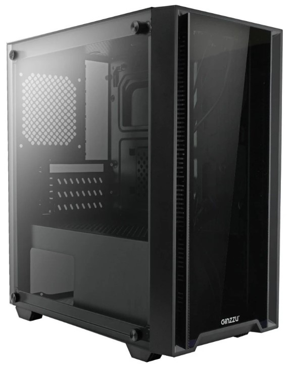 

Корпус mATX Ginzzu CL510 без БП, боковая и фронтальная панель из закалённого стекла, 2*USB 2.0, USB 3.0, CL510