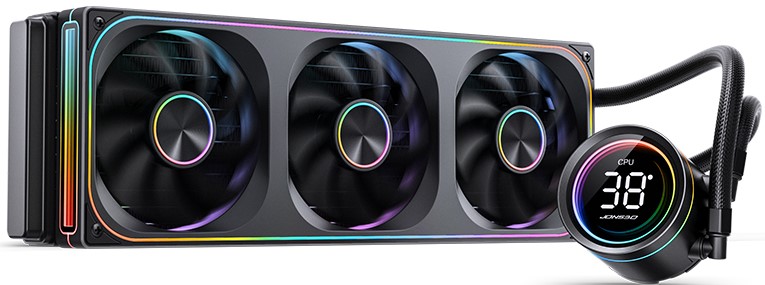 

Система охлаждения жидкостная JONSBO TH-360 Black LGA 1700/1200/115X/AM5/AM4 (TDP 300W, 3*120mm, 700-2400rpm, 37.3dBa) Ret, TH-360 Black