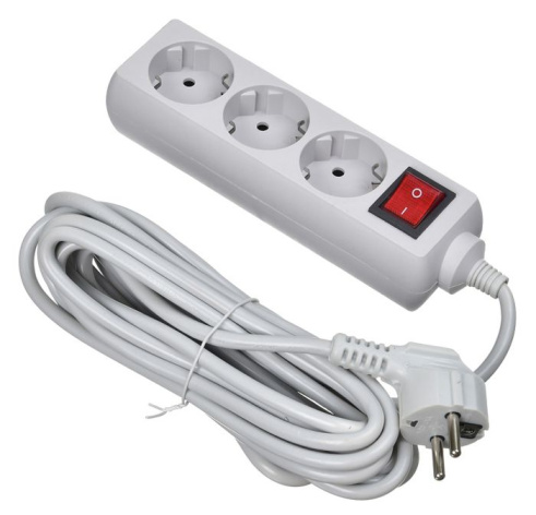 Изображение товара Сетевой фильтр Buro 300SL-5-G с кабелем 5 м и 3 розетками