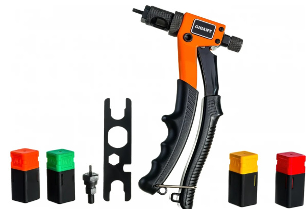Изображение товара Заклепочник Gigant GHR-6 рычажный для резьбовых заклепок 4 насадки
