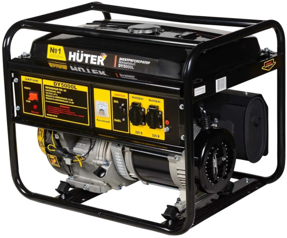 Изображение товара Бензиновый генератор Huter DY5000L мощностью 4.5 кВт для автономного электроснабжения