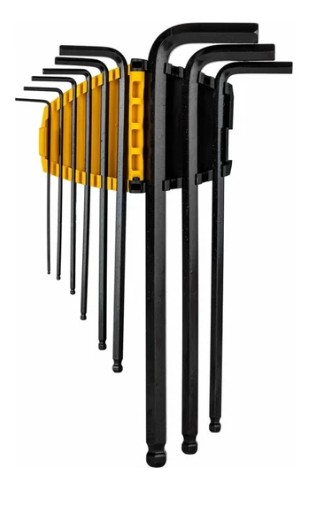 

Набор ключей Deli DL232309H шестигранных с шаром сверхдлинных 9 шт размеры 1,5,2,2,5,3,4,5,6,8,10мм, пластиковый держатель, DL232309H