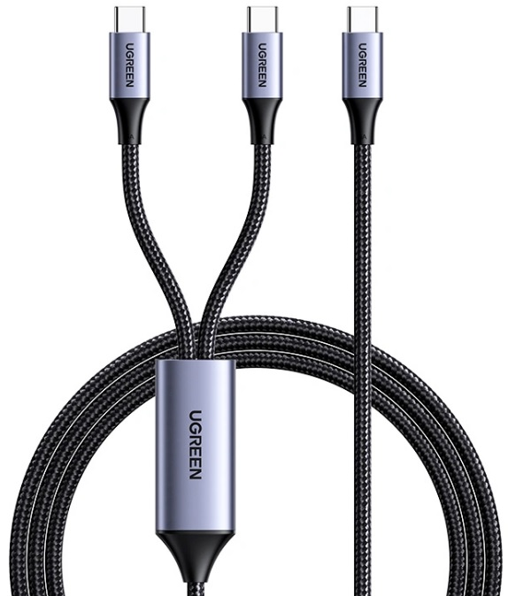 

Кабель UGREEN L533 75733_ 2-в-1 Universal PD Fast Charging 140W Max Cable 2-in-1 USB-C. Длина: 2м. Цвет: серый космос, L533