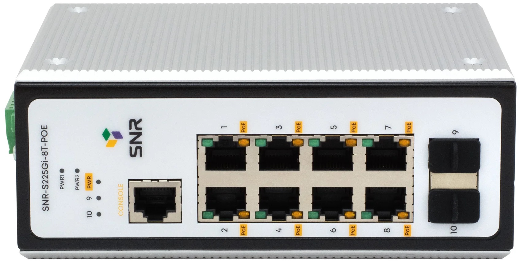

Коммутатор управляемый SNR SNR-S225Gi-8T-POE промышленный, POE, уровня 2, 8 портов 10/100/1000BaseT, 2 порта 100/1000BaseX (SFP), блок питания DC 48V, SNR-S225Gi-8T-POE