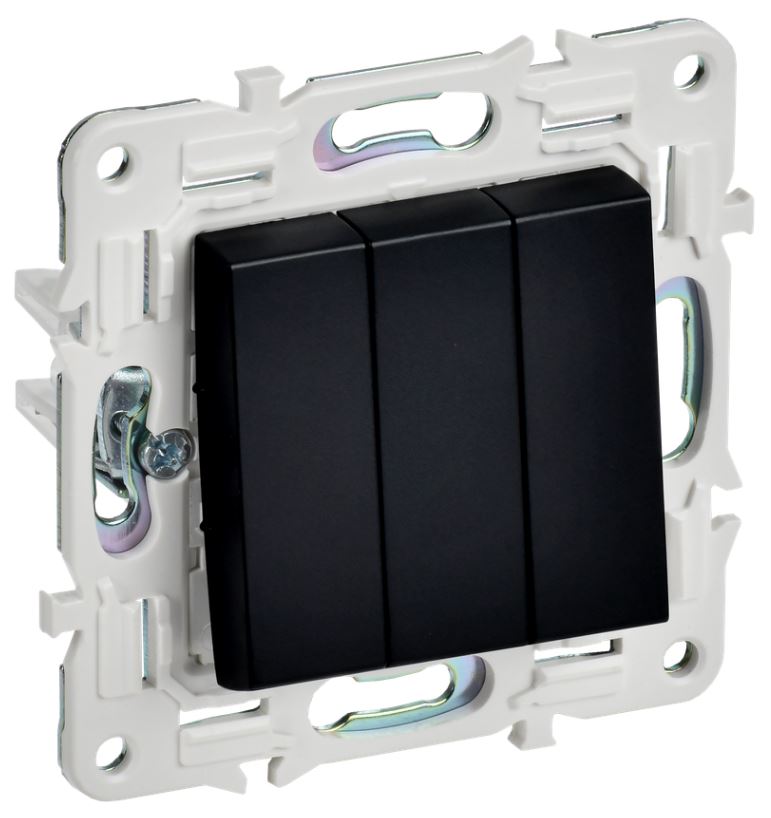 

Выключатель трехклавишный IEK SK-V30-0-10-K02 SKANDY 10А SK-V11Bl Черный, SK-V30-0-10-K02