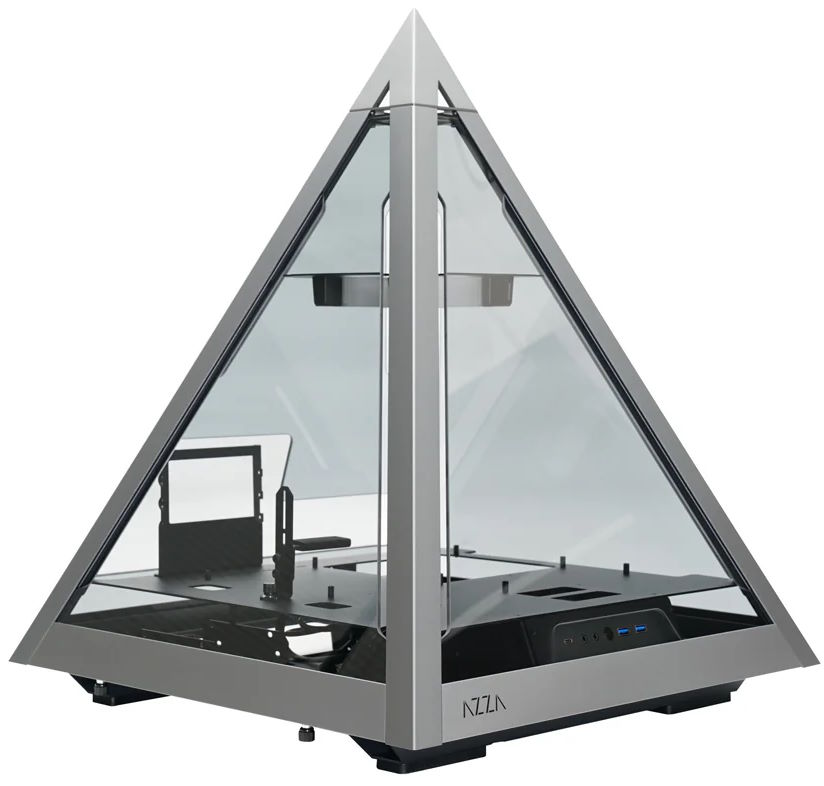 

Корпус ATX Azza Pyramid L CSAZ-804L черный/серебристый, без БП, 4 боковых панели из закаленного стекла, 2xUSB3.0, USB Type-C, audio, Pyramid L