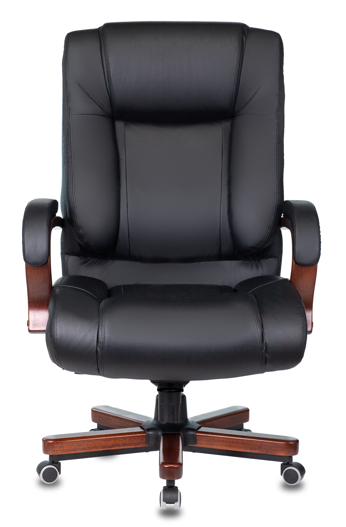 

Кресло Бюрократ T-9925WALNUT руководителя, цвет черный, кожа, крестовина металл/дерево, T-9925WALNUT