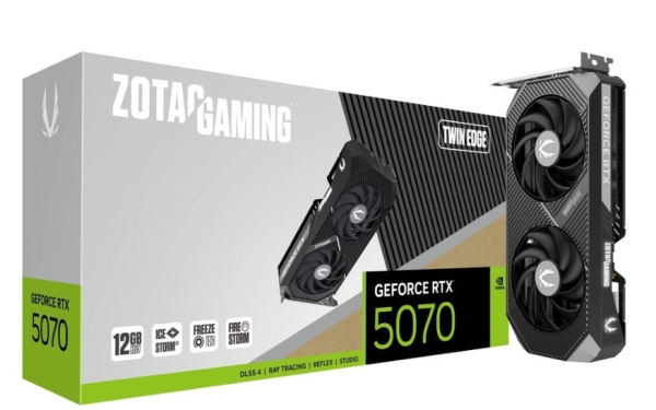 Изображение товара Видеокарта Zotac GeForce RTX 5070 TWIN EDGE - мощная игровая модель