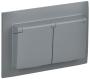 фото Розетка двухместная с заземлением IEK SK-R26-16-44-K03-F