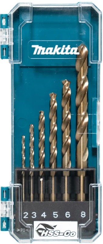 

Набор сверл Makita D-75758 HSS-Co 6 шт. (2,3,4,5,6,8 мм), D-75758