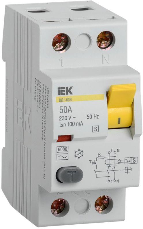 

УЗО IEK MDV12-2-050-100 ВД1-63S 2Р 50А 100мА, MDV12-2-050-100