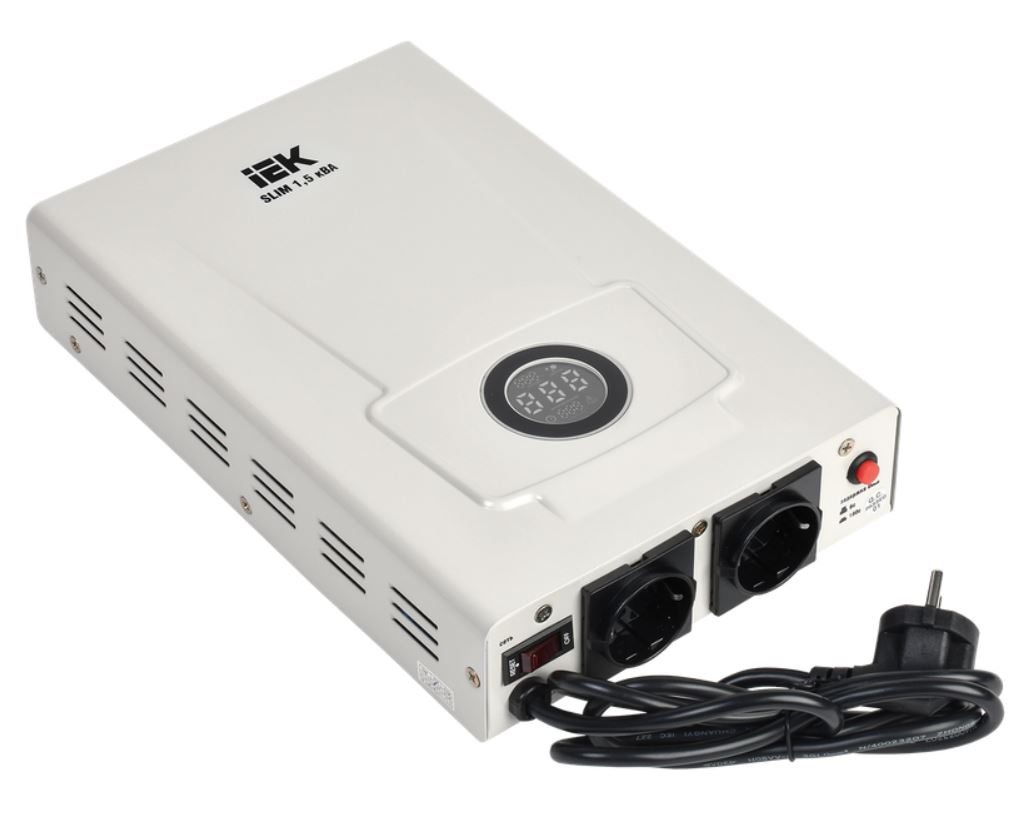 

Стабилизатор напряжения IEK IVS22-1-D15-09 однофазный настенный 1,5кВА SLIM, IVS22-1-D15-09