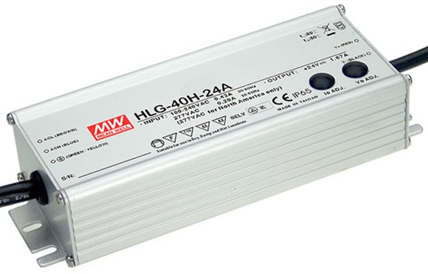 

Драйвер светодиодный Mean Well HLG-40H-24A P вых: 40 Вт; Выход: 24 В; U1: 14.4...24 В; I1: 1...1.67 А; Стабилизация: напряжение, ток; Вход: 110/220В а, HLG-40H-24A