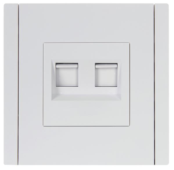 

Розетка компьютерная двойная IEK FP-K20-1-K01 FORTE&PIANO RJ45 кат.5E FP233 белый, FP-K20-1-K01