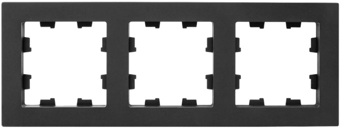 

Рамка тройная EKF UP1-FPB-03 чёрная, пластик Эпика, UP1-FPB-03