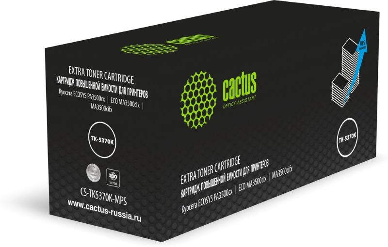 

Картридж Cactus CS-TK5370K-MPS лазерный черный (18500стр.) для Kyocera ECOSYS PA3500cx/ECO MA3500cix/MA3500cifx с чипом, CS-TK5370K-MPS