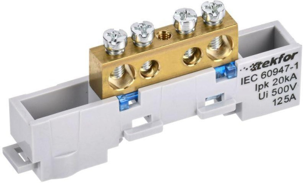 Изображение товара Нулевая шина IEK TF-NN20-04-DL-K07 из латуни для электрических щитов