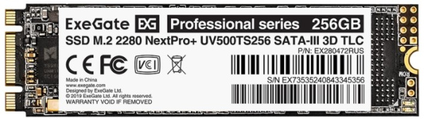 фото Накопитель SSD M.2 2280 Exegate NextPro+ UV500TS256 в Красноярске 256 ГБ