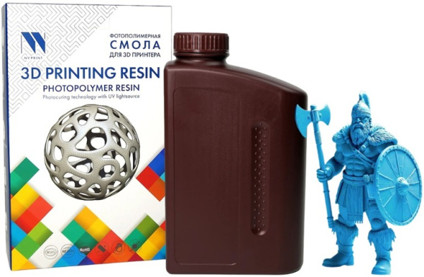 Изображение товара Фотополимерная смола NVP NV-3D-PLANT-BASED-RESIN-CLEAR-BLUE 1 кг для 3D-печати