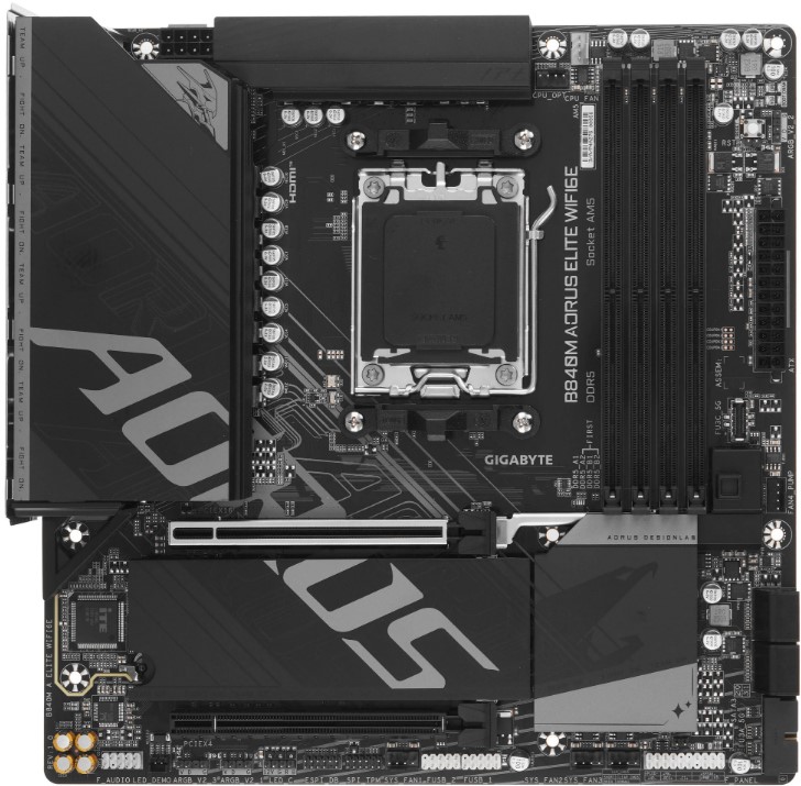 

Материнская плата mATX GIGABYTE B840M AORUS ELITE WIFI6E (AM5, AMD B840, 4*DDR5 (8200), 2*PCIe, 2*M.2, 4*SATA, WiFi, BT, 3*USB 3.2, 4*USB 2.0, HDMI, D, B840M AORUS ELITE WIFI6E
