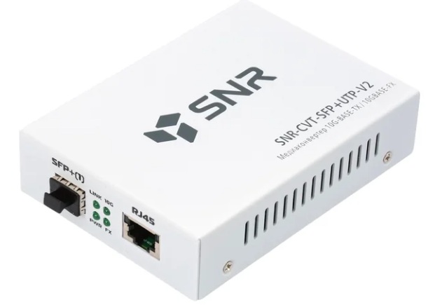 

Медиа-конвертер SNR SNR-CVT-SFP+UTP-V2 неуправляемый 10GE с портами SFP+/RJ45, SNR-CVT-SFP+UTP-V2