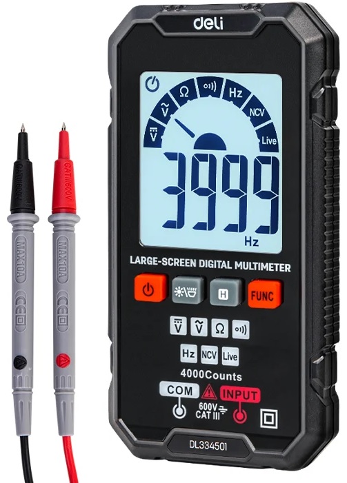 

Мультиметр цифровой Deli DL334501 многофункциональный, DL334501