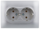 фото Розетка двухместная с заземлением в сборе IEK SK-R21-16-K23-F в Казани
