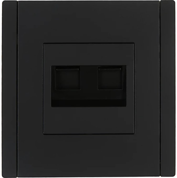 

Розетка компьютерная+телефонная IEK FP-KT20-O-1-K02 FORTE&PIANO RJ11+RJ45 кат.5E FP135 черный, FP-KT20-O-1-K02