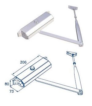 Доводчик  DoorHan DH25153 рычажный для калитки ворот всех типов подъема, ширина створки до 1100 мм