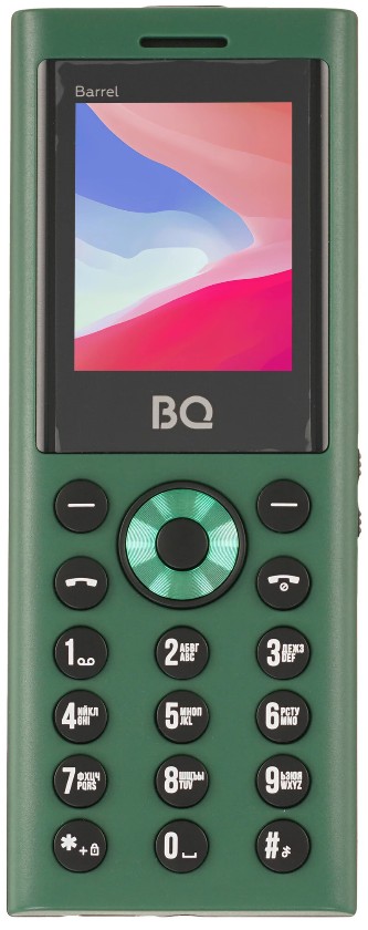 

Мобильный телефон BQ 1858 Barrel Green+Black 1.77 ", BT, 0.08MP, SIM: 3, 800 mAh, 1858 Barrel Green+Black