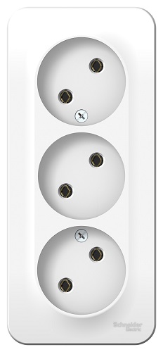 

Розетка Schneider Electric BLNRA000311 3-я б/з без шторок 16А, 250В, изолир. пластина (белый) наруж, BLNRA000311