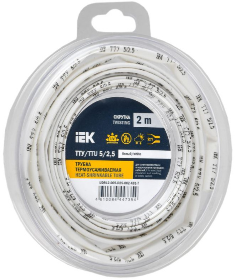 Изображение товара Термоусадочная трубка IEK UDR12-005-D25-002-K01-T для изоляции проводов