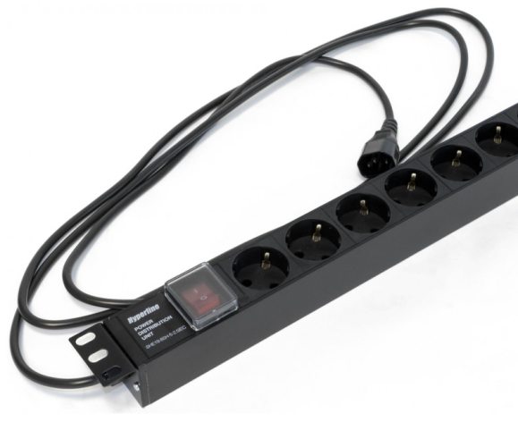 Изображение товара Блок розеток Hyperline SHE-6SH-12IEC-S-2.5AIEC профессиональный для телеком и сервера